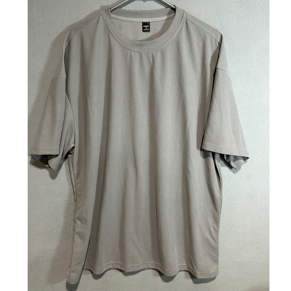 Manfinity T-Shirt Mens XL Gray Textured Crew Neck Casual Tee Basic Neutral